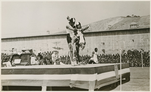 Download the full-sized image of Two African American Performers Performing in San Quentin Prison