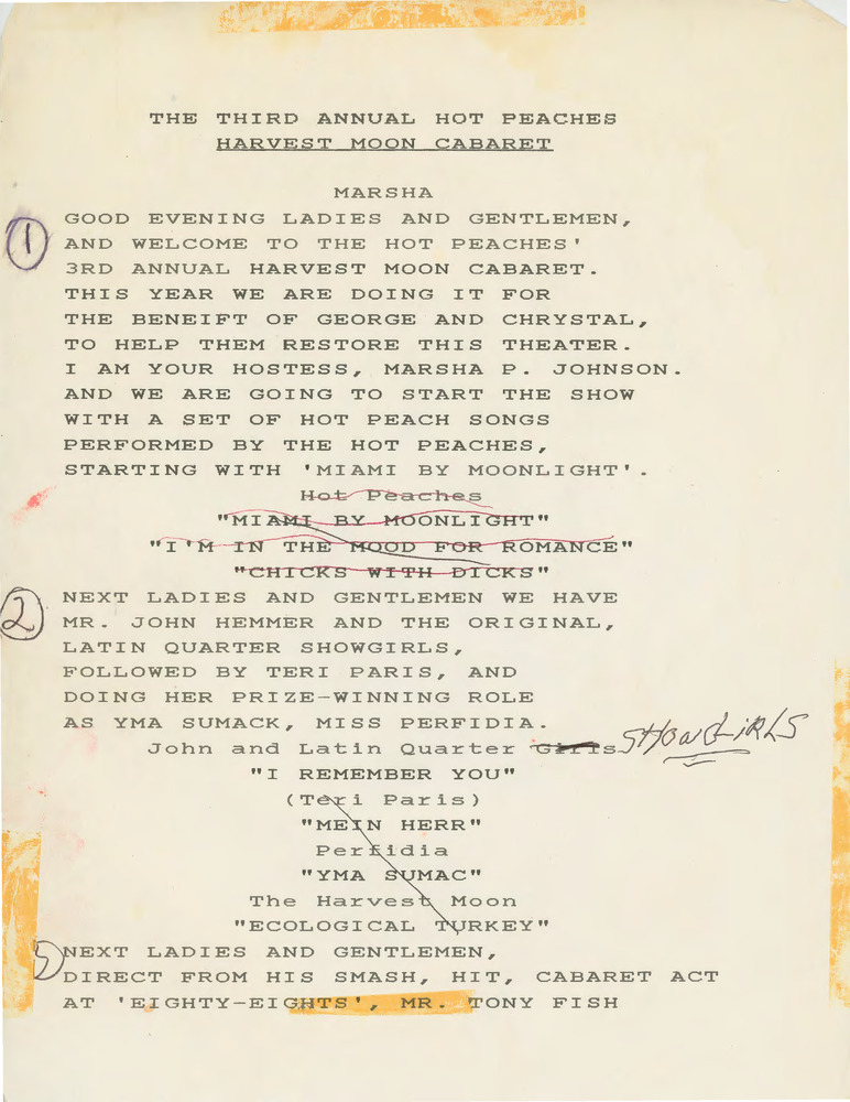 Download the full-sized PDF of Marsha's Script for the Third Annual Harvest Moon Cabaret