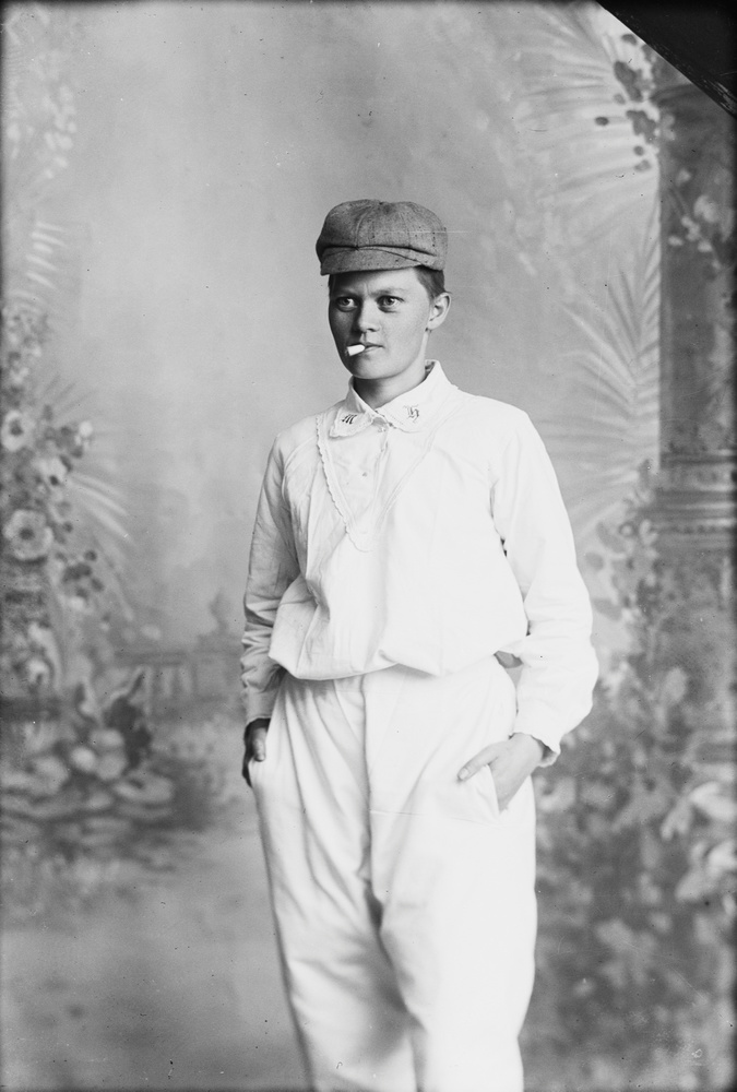 Download the full-sized image of A Portrait of Marie Høeg with a Hat and Cigarette