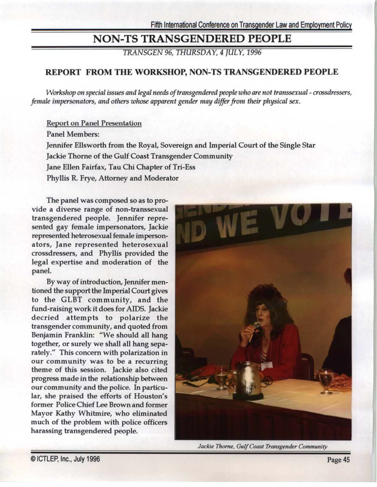 Download the full-sized PDF of Report from the Workshop, Non-TS Transgendered People