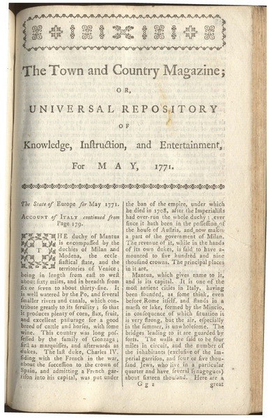 Download the full-sized image of "The Trial of M. D'Eon by a Jury of Matrons" (Frontispiece, The Town and Country Magazine - May, 1771)