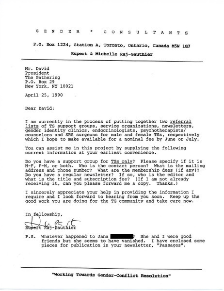 Download the full-sized image of Letter from Rupert Raj to David (April 25, 1990)