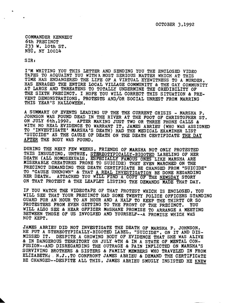 Download the full-sized PDF of A Letter to Commander Kennedy from Randy Wicker