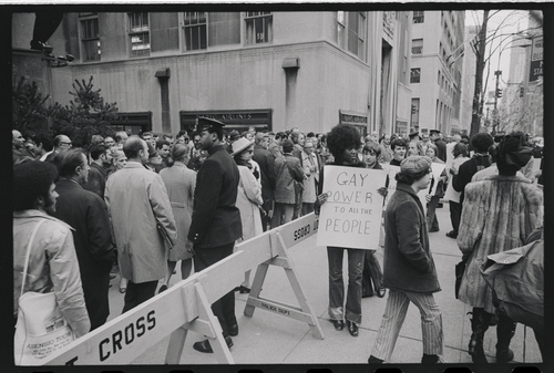 Download the full-sized image of Demonstrator at St. Patrick's Cathedral Standing Near Marsha P. Johnson