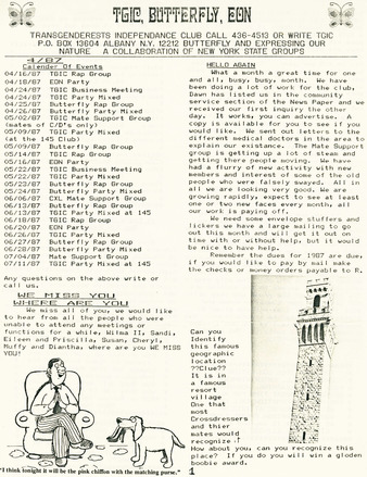 Download the full-sized PDF of TGIC, Butterfly, EON Newsletter (April 1987)