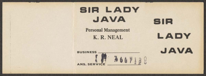 Download the full-sized PDF of Sir Lady Java Managment Card